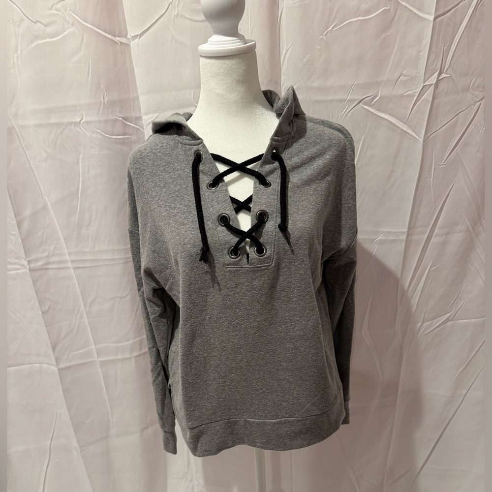 XS Gray Sweatshirt with black lace ups